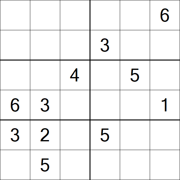 Sudoku 6x6 - Médio