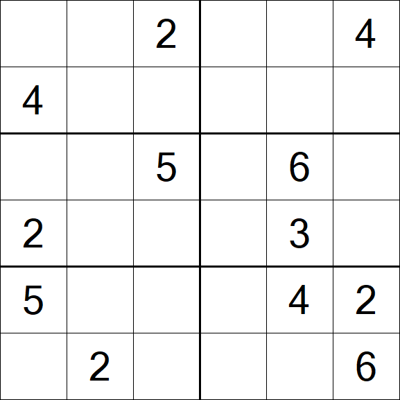 Sudoku 6x6 - Médio