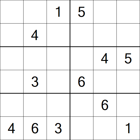Sudoku 6x6 - Médio