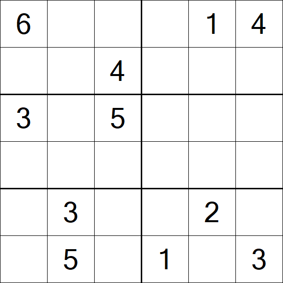 Sudoku 6x6 - Médio