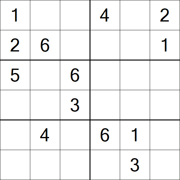 Sudoku 6x6 - Médio