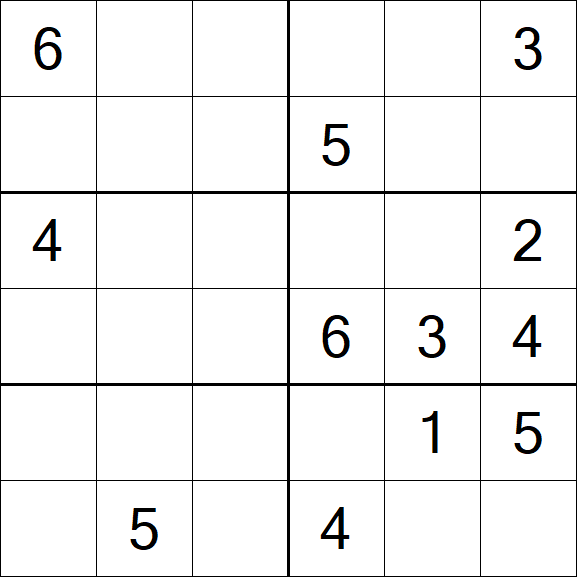 Sudoku 6x6 - Médio