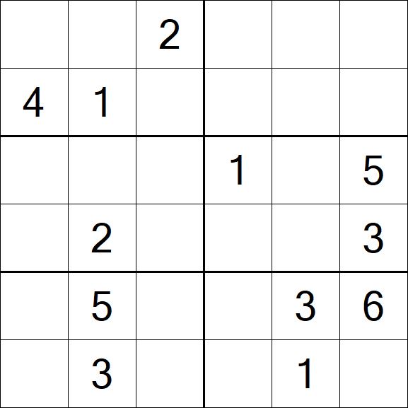 Sudoku 6x6 - Médio