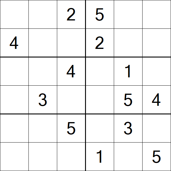 Sudoku 6x6 - Médio