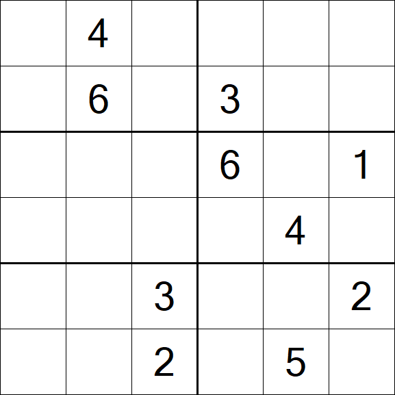 Sudoku 6x6 - Médio