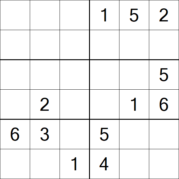 Sudoku 6x6 - Médio
