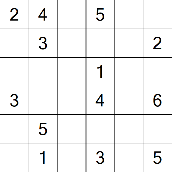 Sudoku 6x6 - Médio
