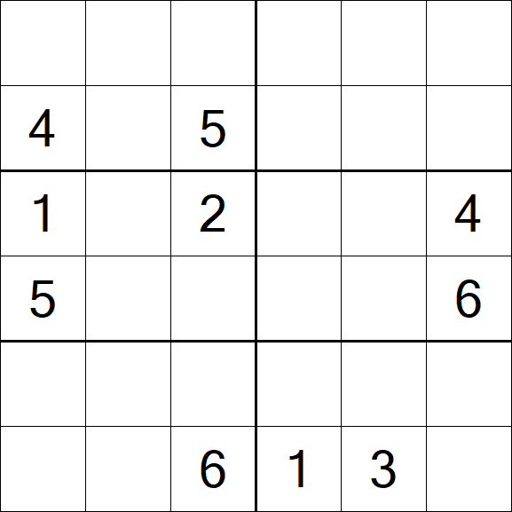 Sudoku 6x6 - Médio