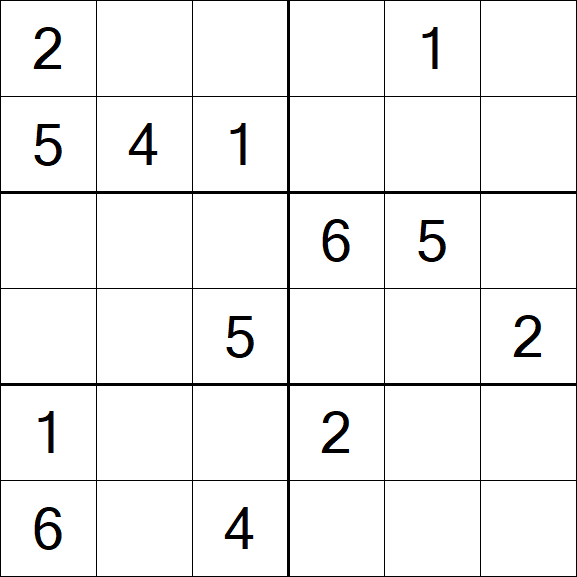 Sudoku 6x6 - Médio
