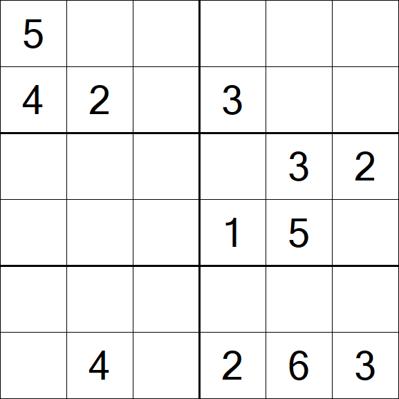 Sudoku 6x6 - Médio