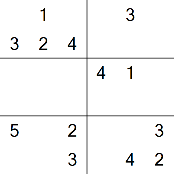 Sudoku 6x6 - Médio
