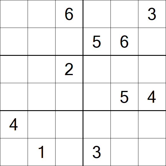 Sudoku 6x6 - Médio