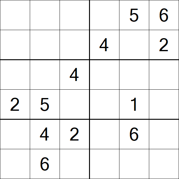 Sudoku 6x6 - Médio