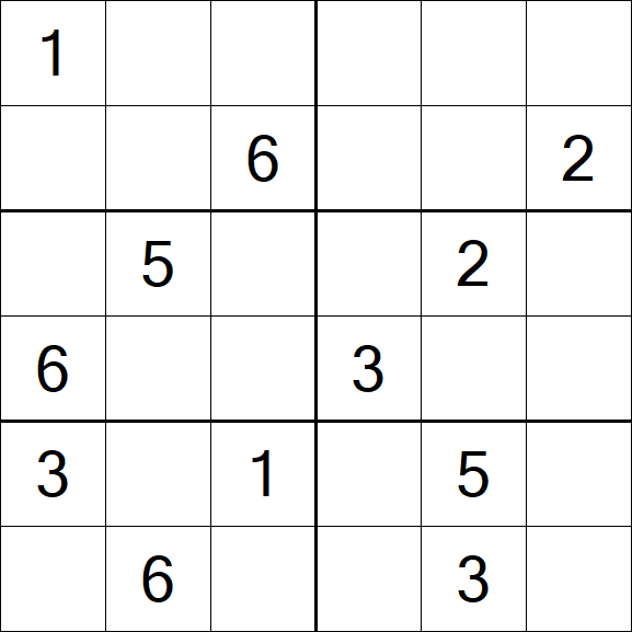 Sudoku 6x6 - Médio