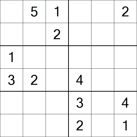 Sudoku 6x6 - Médio