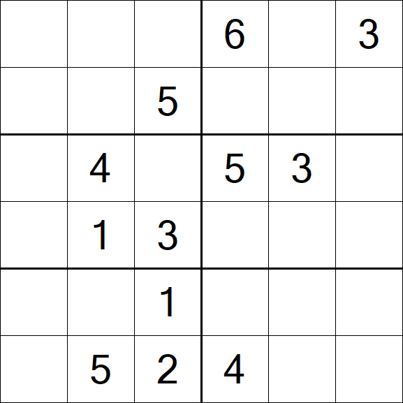 Sudoku 6x6 - Médio