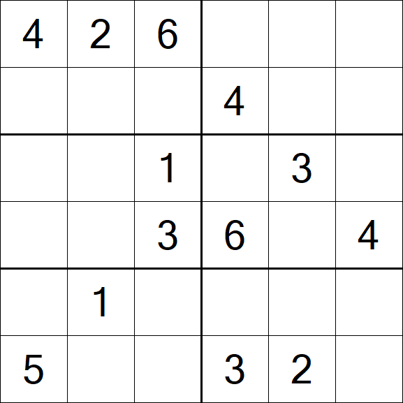 Sudoku 6x6 - Médio
