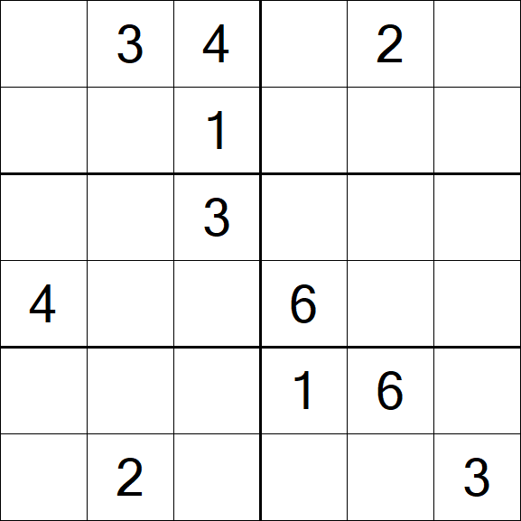 Sudoku 6x6 - Médio