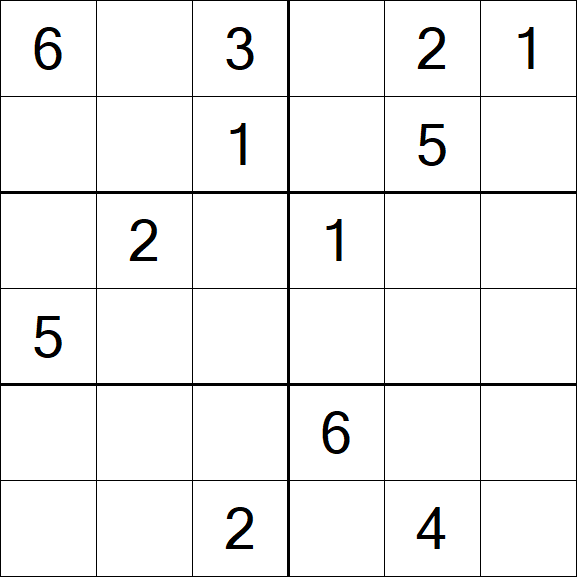 Sudoku 6x6 - Médio