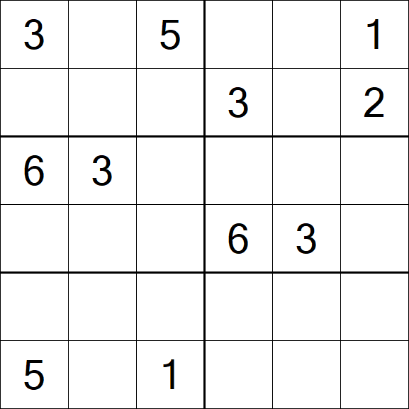 Sudoku 6x6 - Médio