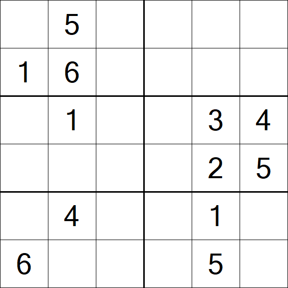 Sudoku 6x6 - Médio