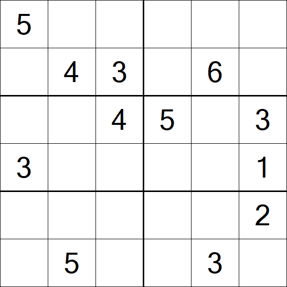 Sudoku 6x6 - Médio