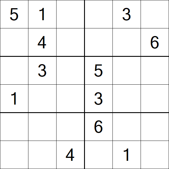 Sudoku 6x6 - Médio