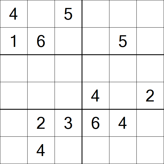 Sudoku 6x6 - Medium