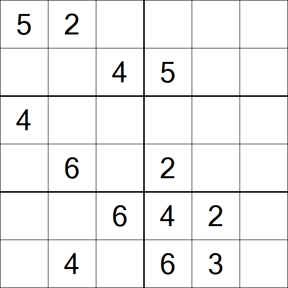 Sudoku 6x6 - Médio