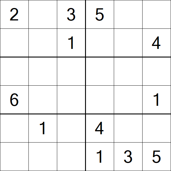 Sudoku 6x6 - Médio