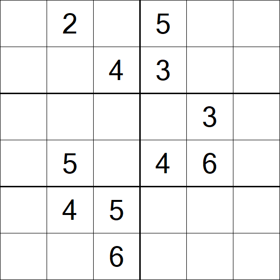 Sudoku 6x6 - Médio