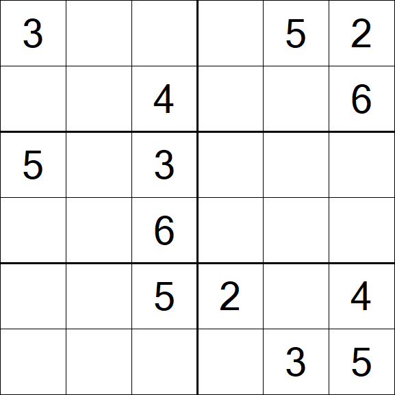 Sudoku 6x6 - Médio