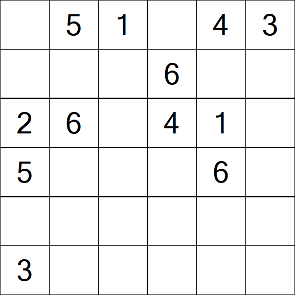Sudoku 6x6 - Médio