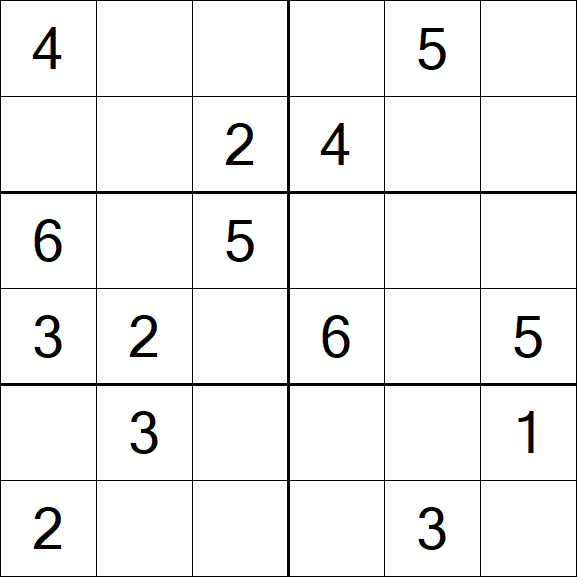 Sudoku 6x6 - Médio