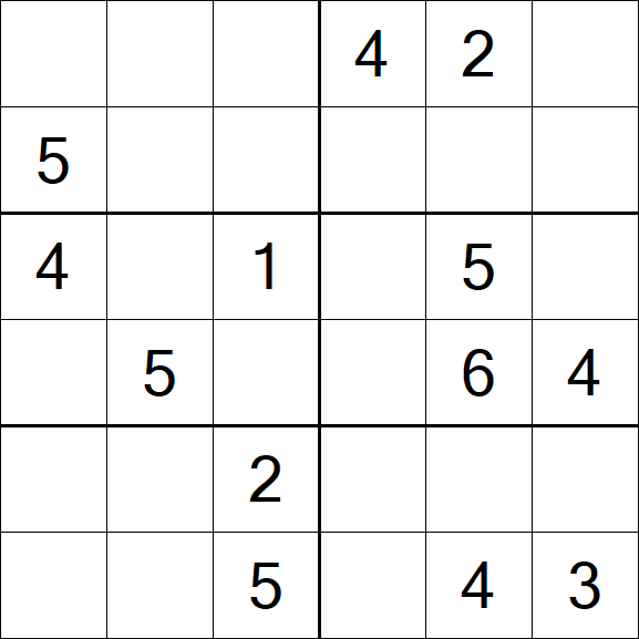 Sudoku 6x6 - Médio