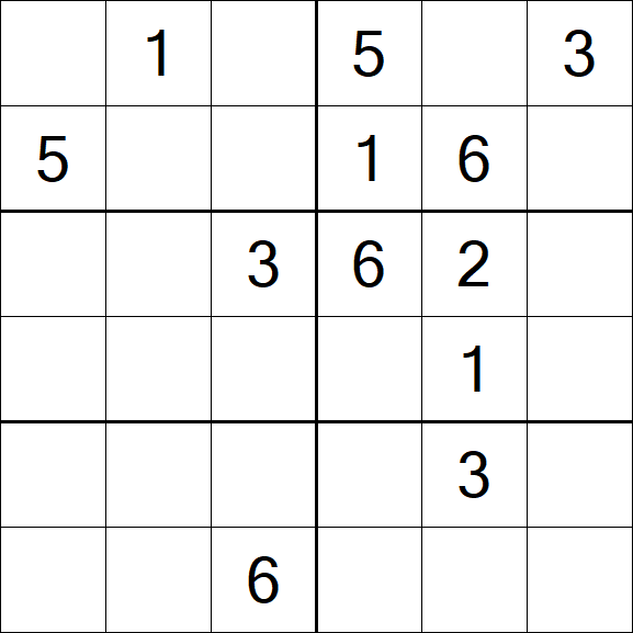 Sudoku 6x6 - Médio