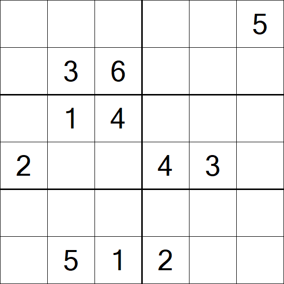 Sudoku 6x6 - Médio