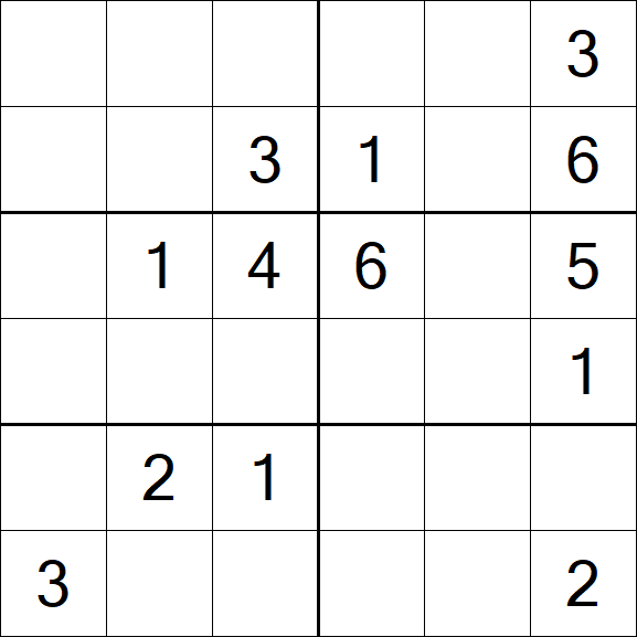 Sudoku 6x6 - Médio