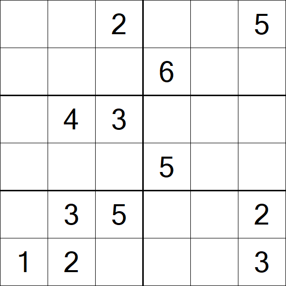 Sudoku 6x6 - Médio