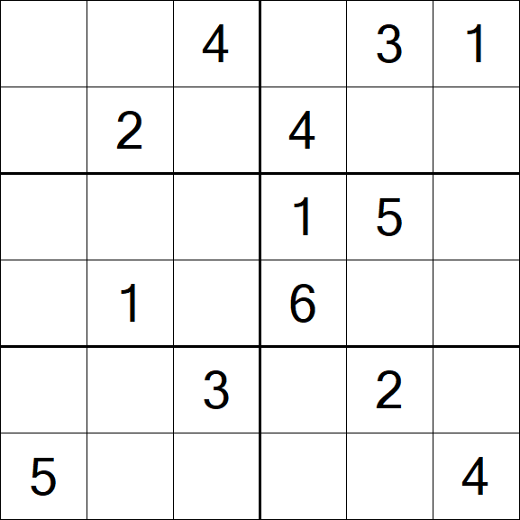 Sudoku 6x6 - Médio