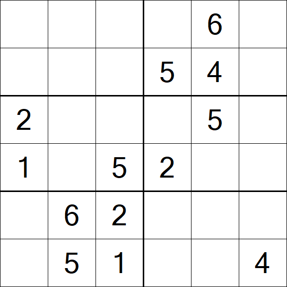 Sudoku 6x6 - Médio
