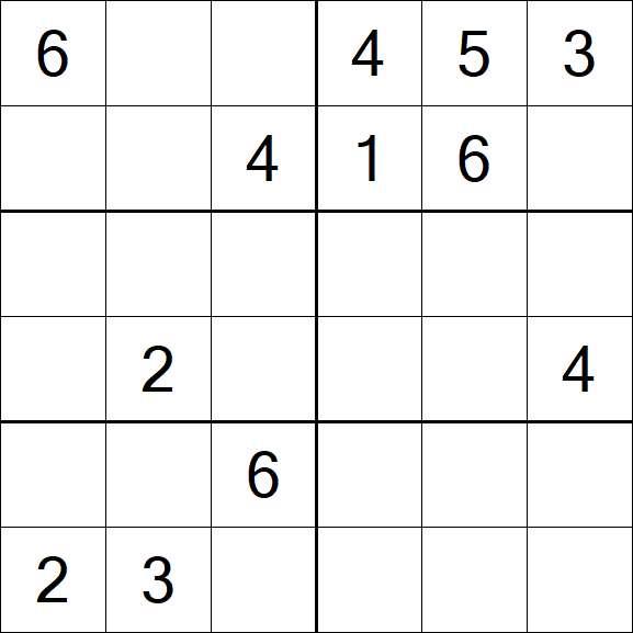 Sudoku 6x6 - Médio