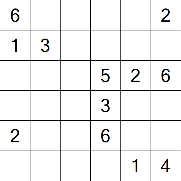 Sudoku 6x6 - Médio