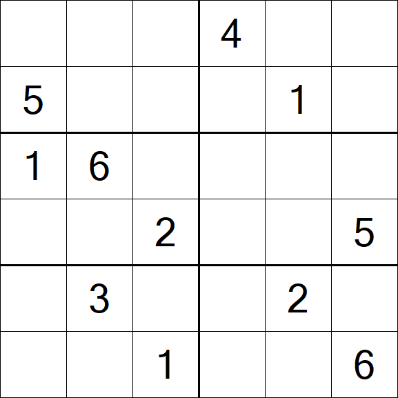 Sudoku 6x6 - Médio