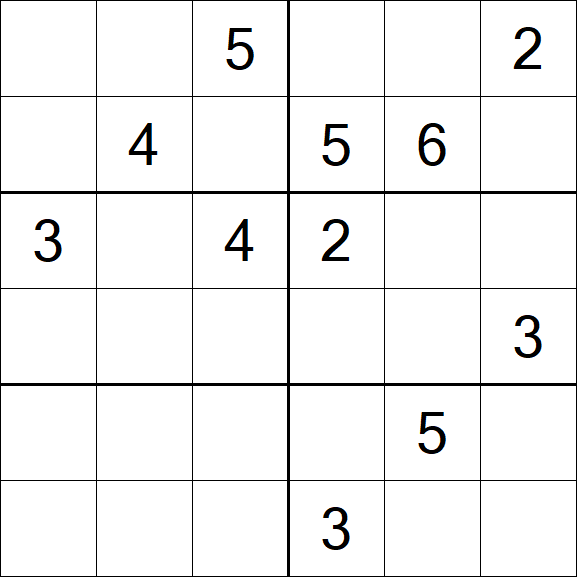Sudoku 6x6 - Médio