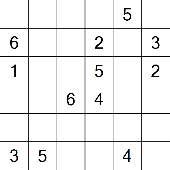 Sudoku 6x6 - Médio