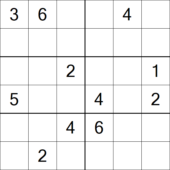 Sudoku 6x6 - Médio