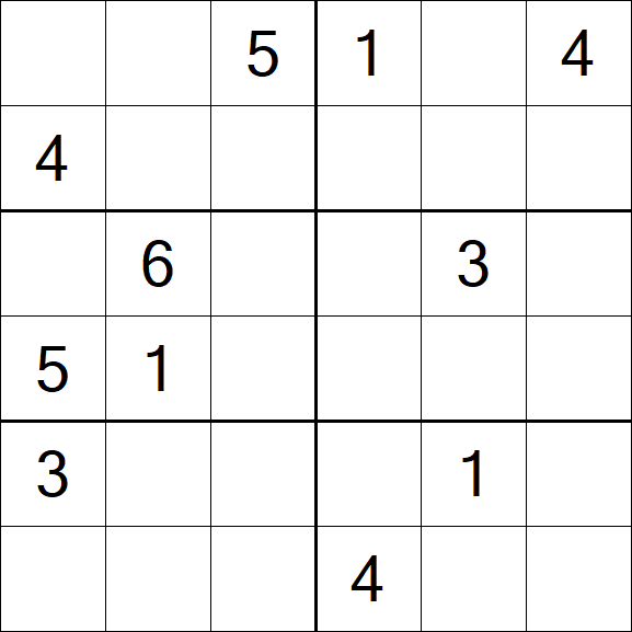 Sudoku 6x6 - Medium