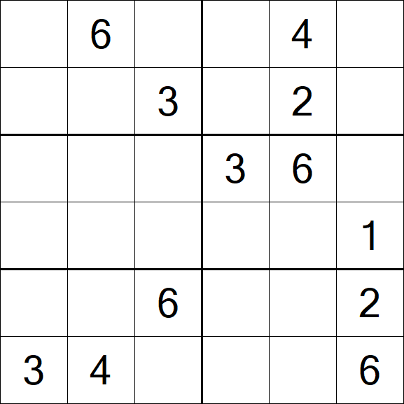 Sudoku 6x6 - Médio