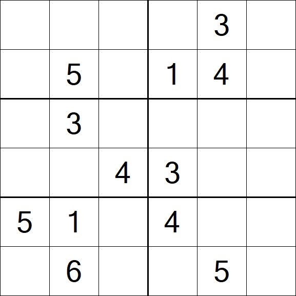 Sudoku 6x6 - Médio